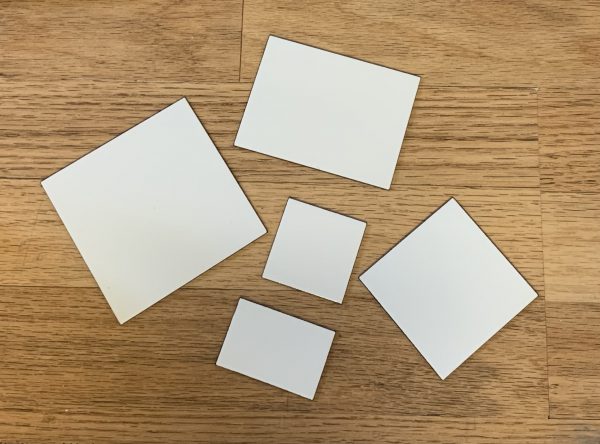 White Rectangle Steel Tile - 100mm x 75mm