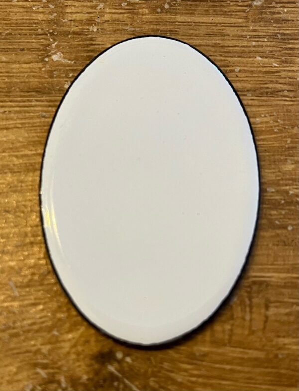 White Oval Steel Tile - 60mm x 40mm